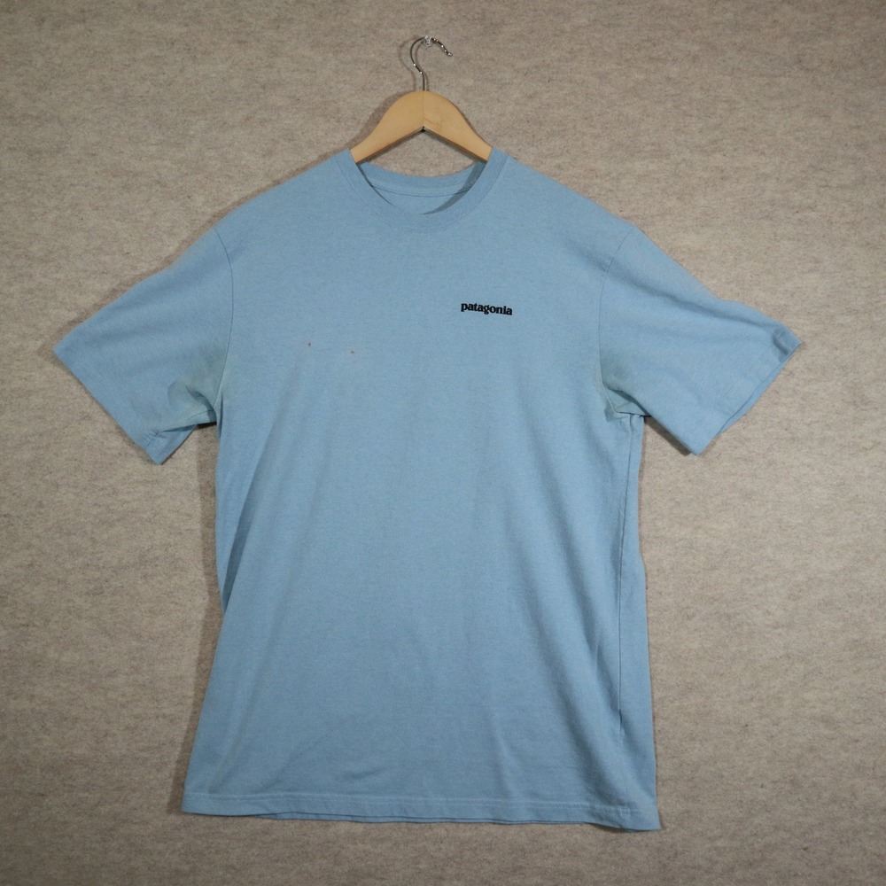 Patagonia Mens Responsibili-Tee T-Shirt Medium Blue Trout Graphic Gorpcore M